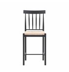 Load image into Gallery viewer, Black Elton Rope Stool With Back (set of 2)
