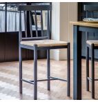 Load image into Gallery viewer, Black Elton Rope Stool With Back (set of 2)