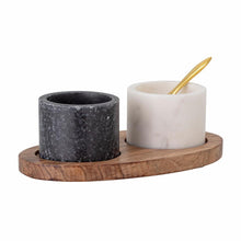Load image into Gallery viewer, Salt and Pepper Marble set with spoon