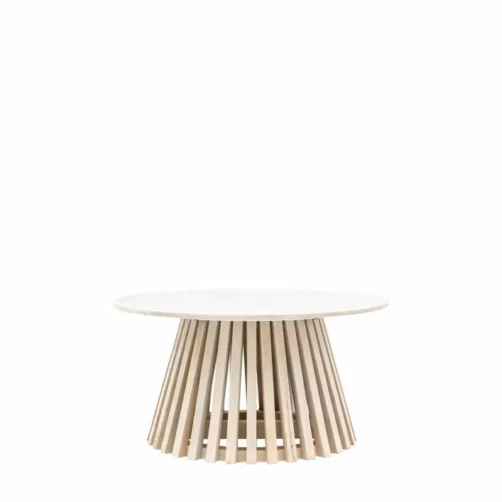 Slated Wood Table Marble Coffee Table | Studio B Homeware