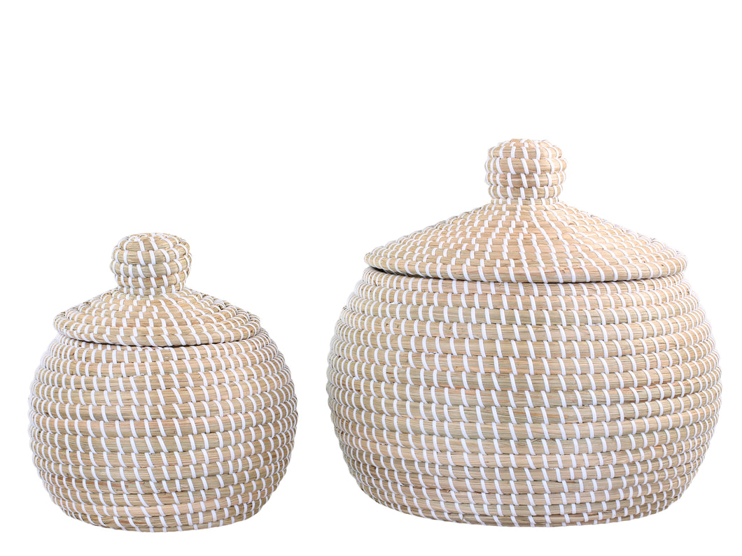 Sea Basket with lid (set of 2)