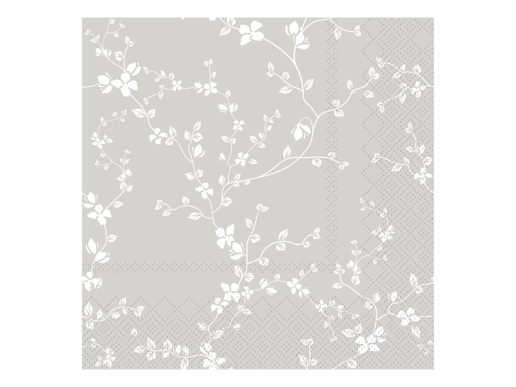 Paper Napkin French Grey Flower Print