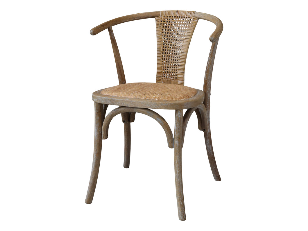 Curved Back Rattan Dining Chair (set of 2)